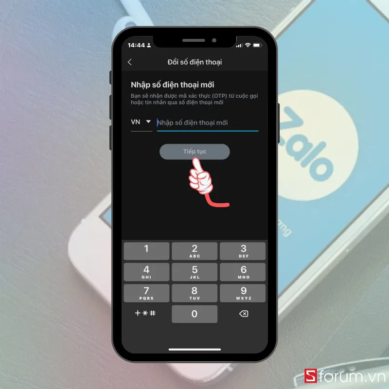 Đổi số điện thoại Zalo - bước 3