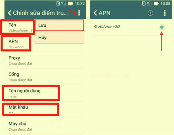 cài apn mobifone cho android