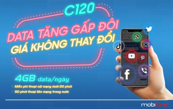 Gói TS4G MobiFone ưu đãi 120GB/Tháng chỉ 99,000đ