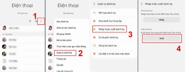 Chọn Nhập hoặc xuất danh bạ