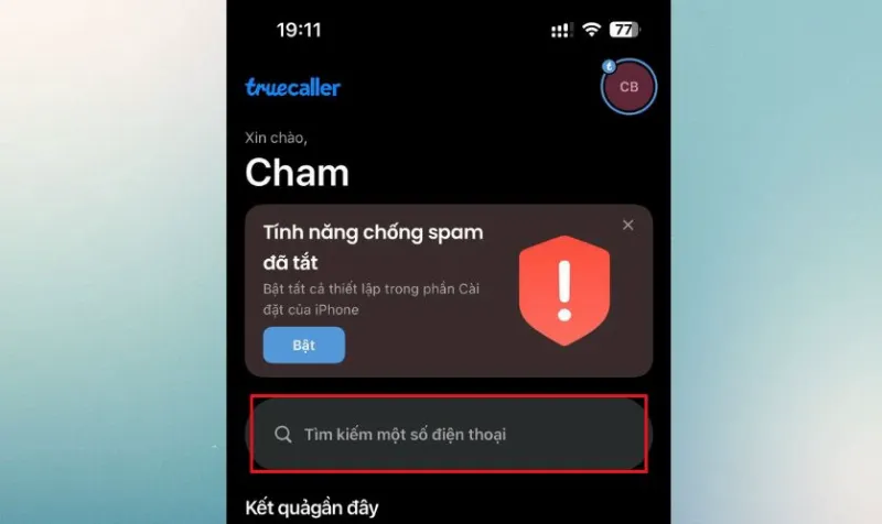 Sử dụng TrueCaller