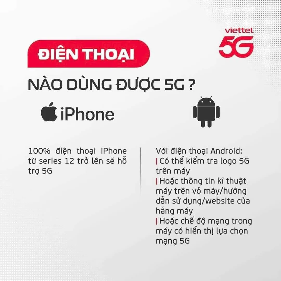 Các dòng điện thoại hỗ trợ mạng 5G