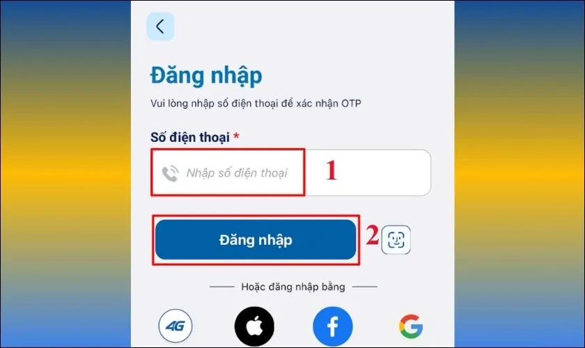 Nhập số điện thoại MobiFone cần đăng ký chính chủ và chọn Đăng nhập